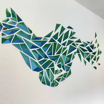 Tranh treo tường mèo hình học 3D