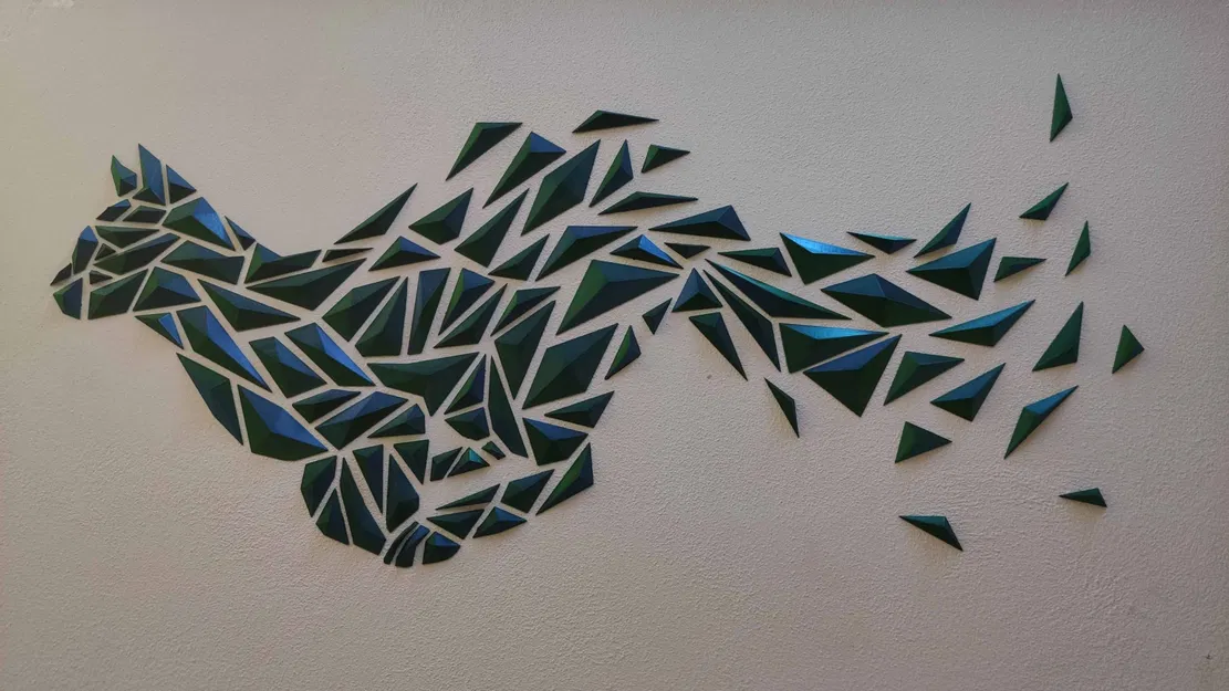 Tranh treo tường mèo hình học 3D - Image 3