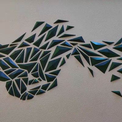 Tranh treo tường mèo hình học 3D