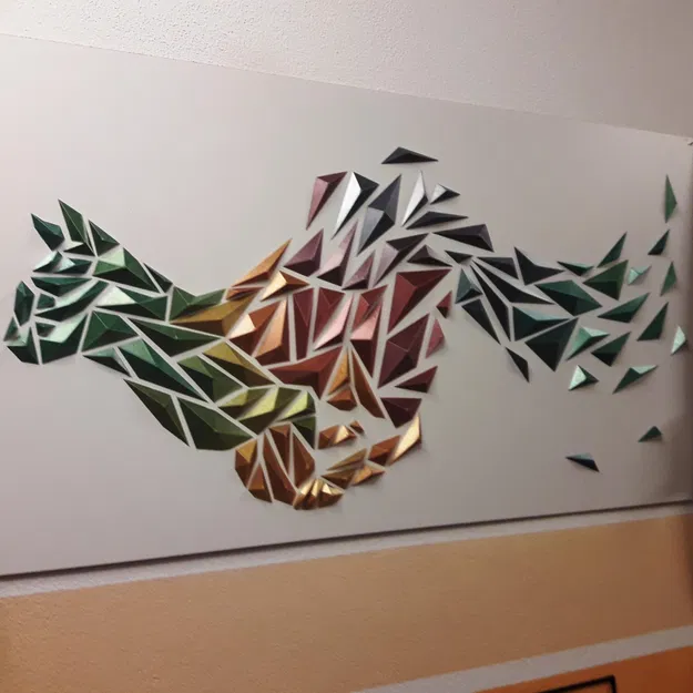 Tranh treo tường mèo hình học 3D - Image 4