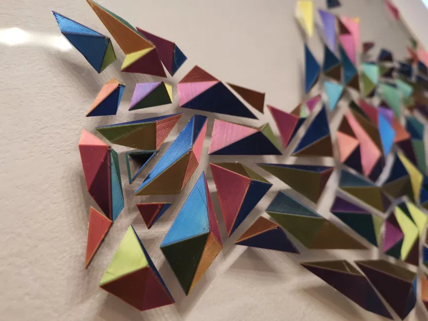 Tranh treo tường mèo hình học 3D - Image 5