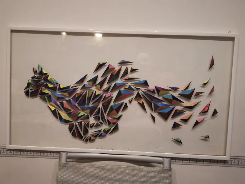 Tranh treo tường mèo hình học 3D - Image 6