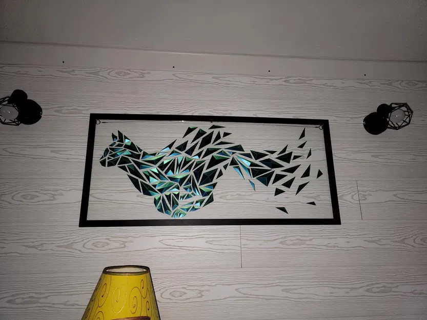 Tranh treo tường mèo hình học 3D - Image 8