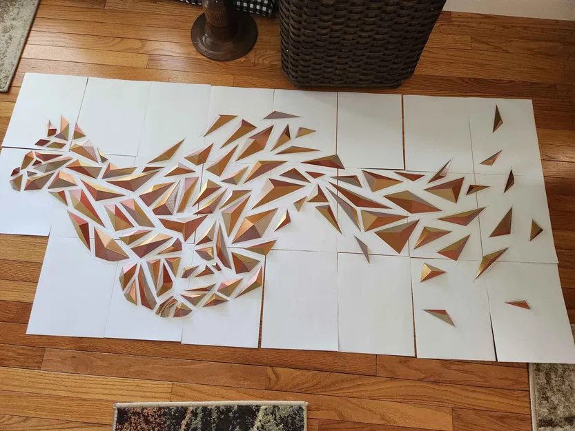 Tranh treo tường mèo hình học 3D - Image 10