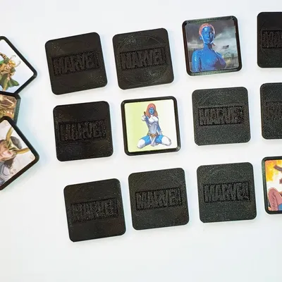 Tìm 3 lá bài board game (Pexeso, Trí nhớ, Cặp đôi), tìm ba nhân vật Marvel kèm hộp