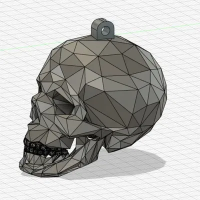 Móc Khóa Đầu Lâu Phong Cách Low Poly