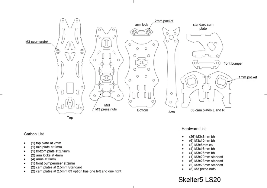 Khung FPV Skelter5 LS20 Siêu Nhẹ - Image 7