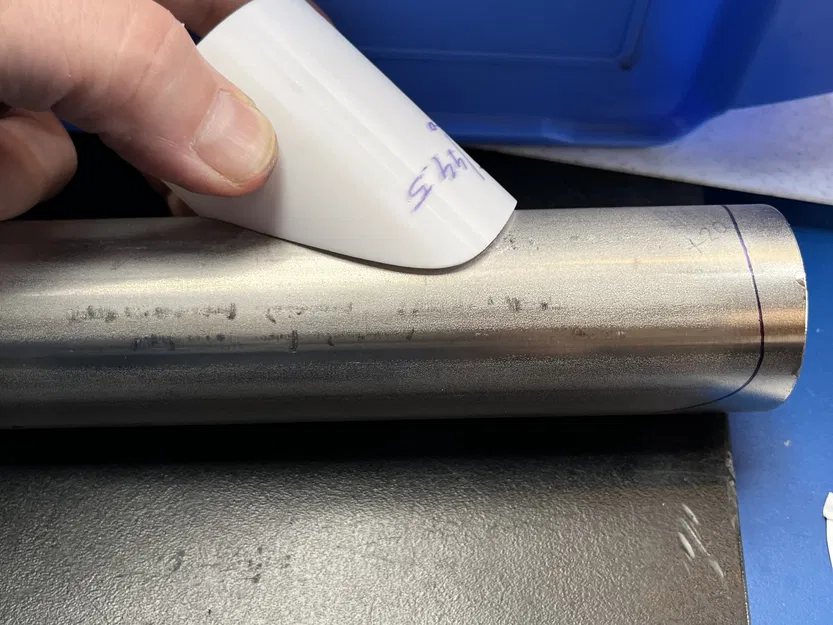 pipe cutting template 44,5/44,5 45° (šablona na řez trubky) - Image 1