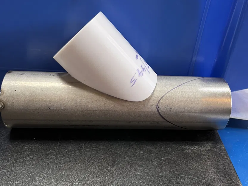 pipe cutting template 44,5/44,5 45° (šablona na řez trubky) - Image 2