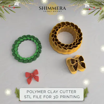 Khuôn Cắt Đất Sét Hình Vòng Giáng Sinh Có Nơ
