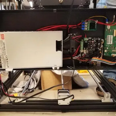 60 to 40mm Fan Adapter at corner (for Ender 5+ PSU)