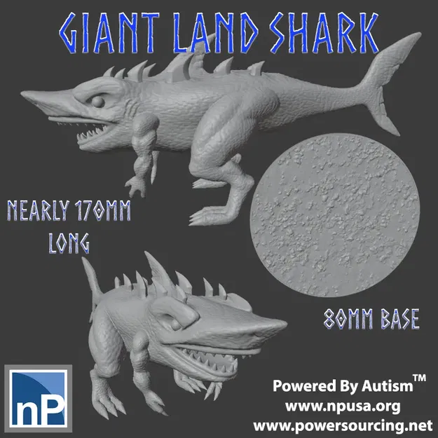 Giant Land Shark Fantasy Monster - Image 1
