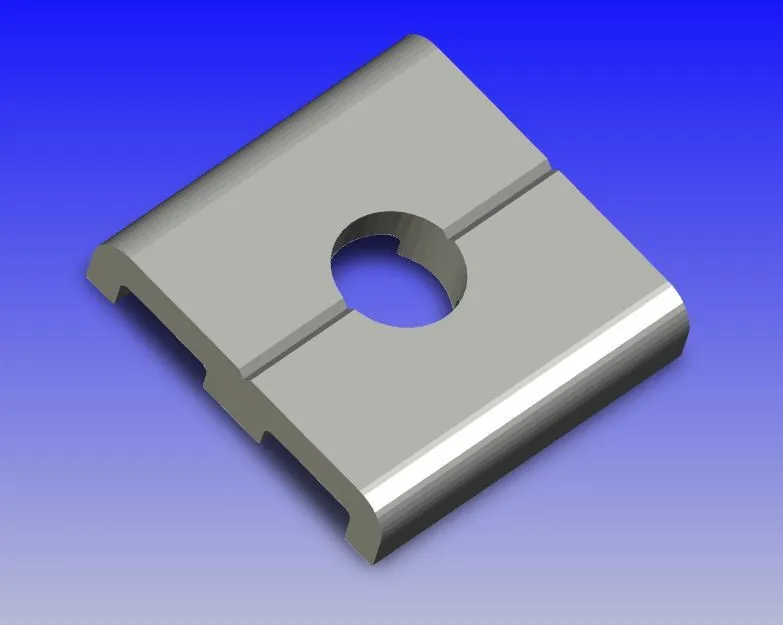 Clamp strip 20x20 mm 6,5 mm hole, 夾條 20x20 mm 6.5 mm 孔, कलप पटट 20x20 मम 6,5 मम छद - Image 1