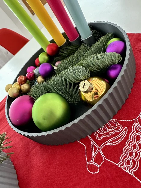 Vòng nguyệt quế Giáng sinh tối giản / tô đựng nến - Image 1