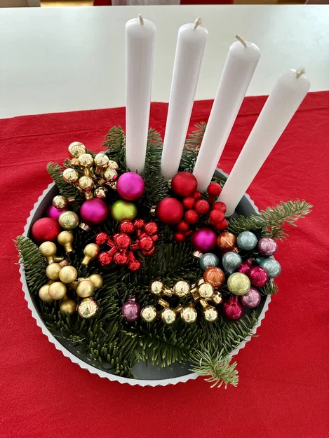 Vòng nguyệt quế Giáng sinh tối giản / tô đựng nến - Image 3