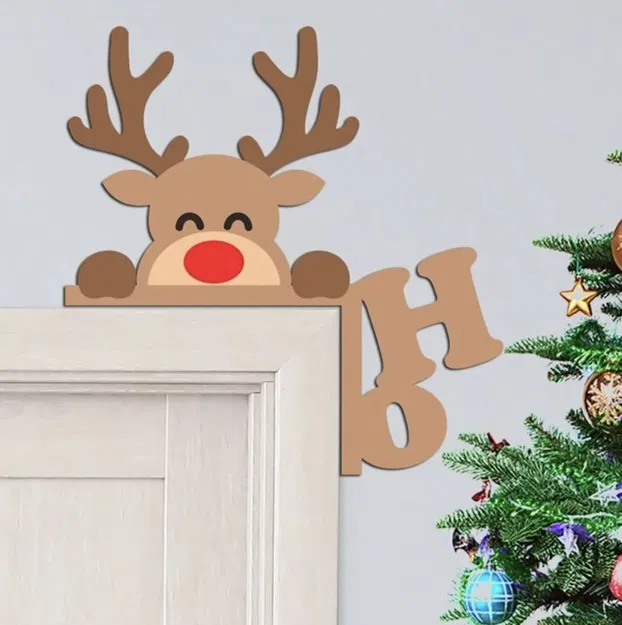 Trang Trí Khung Cửa Tuần Lộc Giáng Sinh Dễ Thương - Image 1