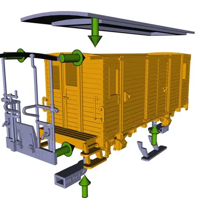Toa Hành lý H0m 1000mm 905-153 (NWE 156) Tỷ lệ 1:87
