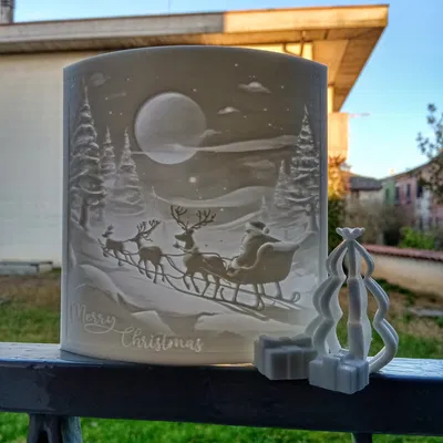 Lithophane Merry Christmas - Thiệp Chúc Mừng