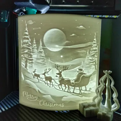 Lithophane Merry Christmas - Thiệp Chúc Mừng