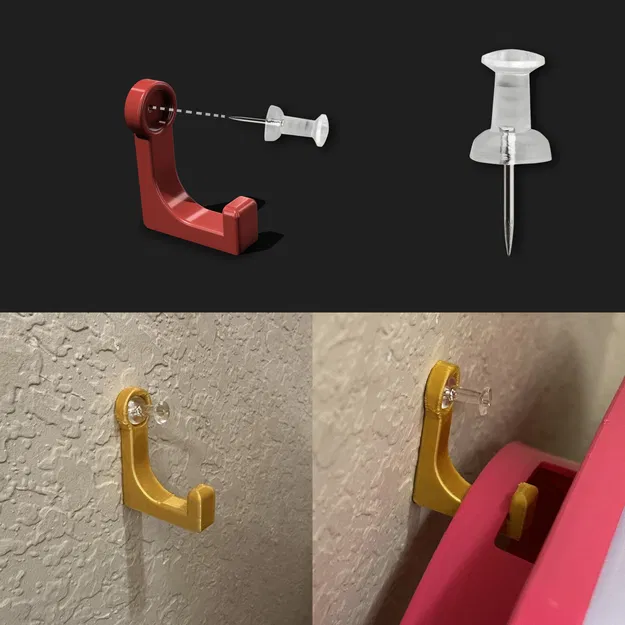 DL Hook | Design to be compatible with push pins | Easy to use - Image 1