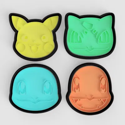 Cookie Cutters - Kanto Starters Pokemon Faces