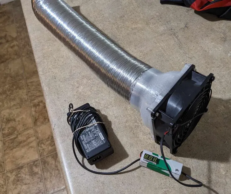 3" dryer hose to 120mm fan connector - Image 1