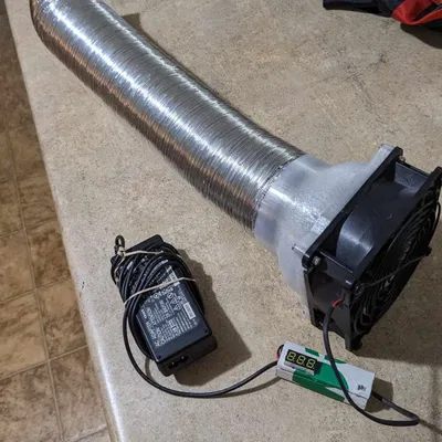 3" dryer hose to 120mm fan connector