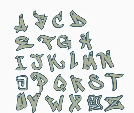 Móc Khóa Chữ Cái Graffiti - Image 2