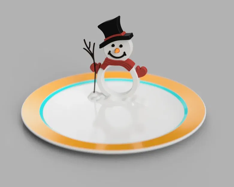 Nắp Giữ Khăn Ăn Người Tuyết Noel, Đa Sắc, Không Cần Hỗ Trợ - Image 1