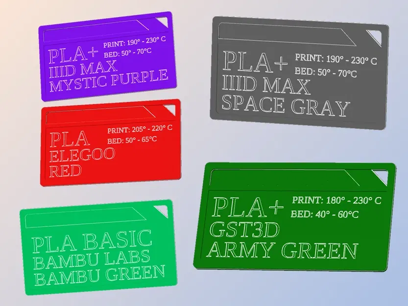 Filament Sample Cards (40+ Color/Brand Combinations) - Image 2
