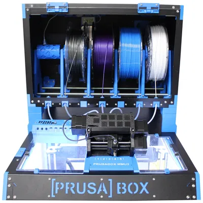 MMU2/MMU3 Autorewind spool holder with Spool tank and Prusabox