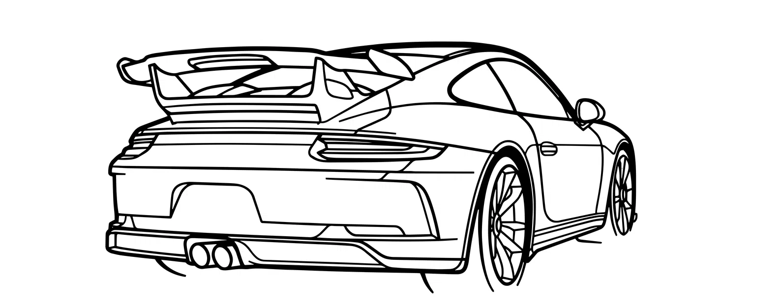 Hình Dán Tường Silhouette Xe Porsche GT3 991 - Image 1