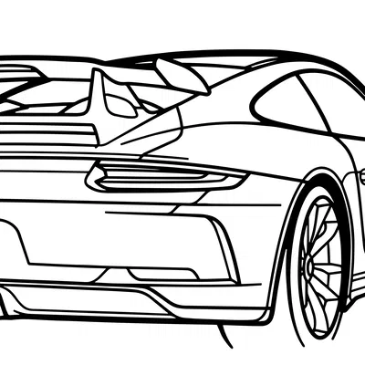 Hình Dán Tường Silhouette Xe Porsche GT3 991