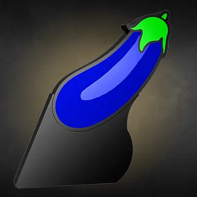 Egg Plant Emoji Lightbox w Optional Stand