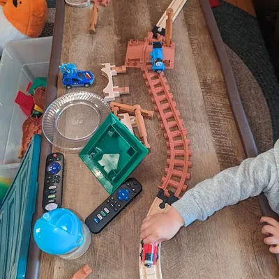 Bộ chuyển đổi đường ray Lincoln Log sang đường ray gỗ (Brio, IKEA) V1