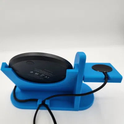 Phone charger stand with galaxy watch attachment