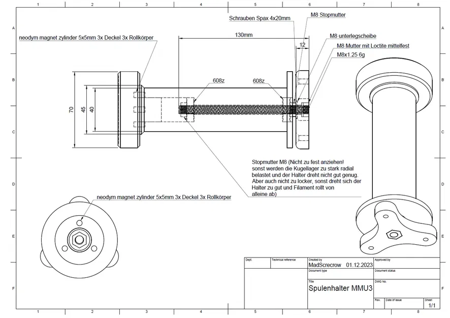 Giá đỡ cuộn dây MMU3 gắn tường, gắn tủ Ikea - Image 2