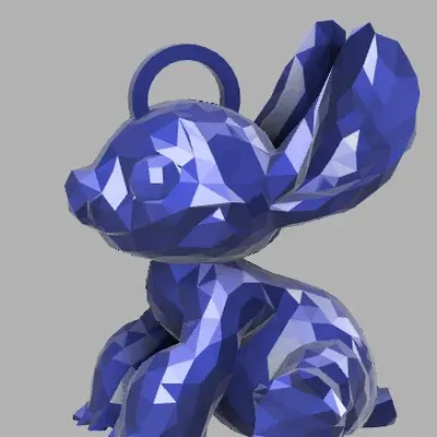 Móc Khóa Stitch Low Poly Trang Trí Cây Thông Noel