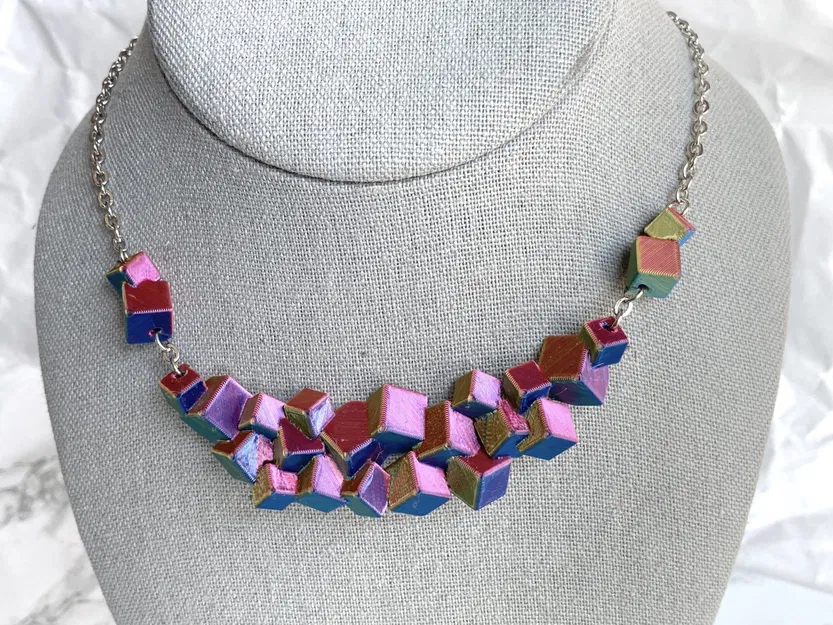 Vòng Cổ & Bông Tai Statement Hình Khối Lập Phương Độc Đáo - Image 6