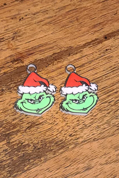 Bông tai Grinch - Bản in Giáng sinh vui nhộn! - Image 1