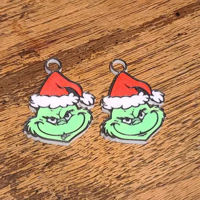Bông tai Grinch - Bản in Giáng sinh vui nhộn!