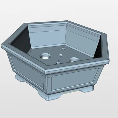 Chậu Bonsai 23 lục giác vát cạnh 170x170x62mm