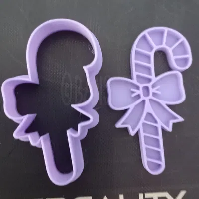 Candy cane cookie cutter and stamp