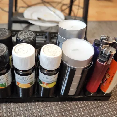 Giá Đựng Dầu Thơm Gridfinity 2x2 Cho Tối Đa 9 Chai Có Lỗ Nam Châm