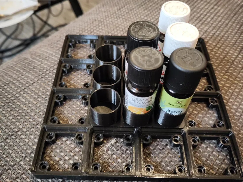 Giá Đựng Dầu Thơm Gridfinity 2x2 Cho Tối Đa 9 Chai Có Lỗ Nam Châm - Image 3