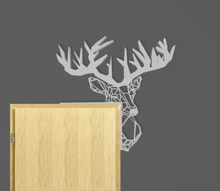 Christmas door corner/Deer Head low poly - Image 1