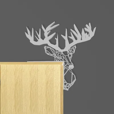 Christmas door corner/Deer Head low poly