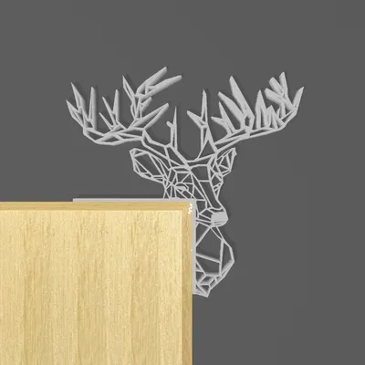 Christmas door corner/Deer Head low poly