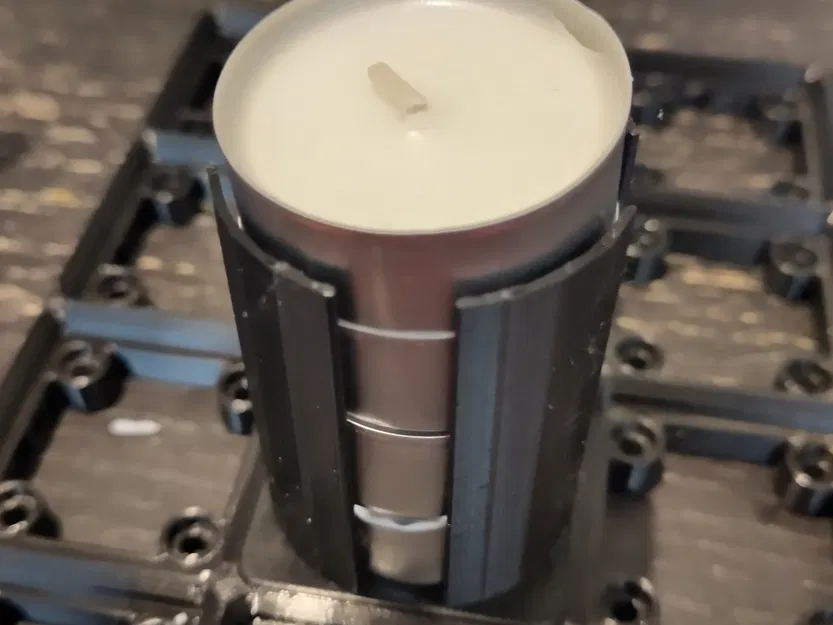 Chân nến Tealight Gridfinity 1x1 có lỗ nam châm - Image 1