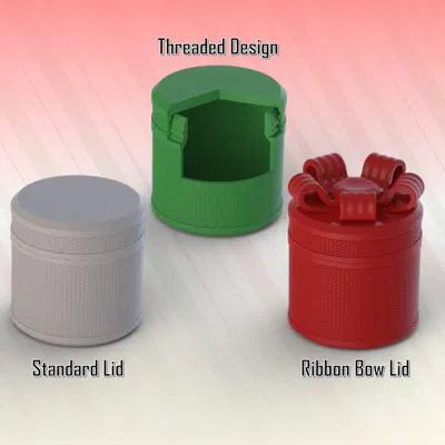 Hộp Quà: Thiết Kế Trụ Với Nắp Vặn Và Tùy Chọn Trang Trí